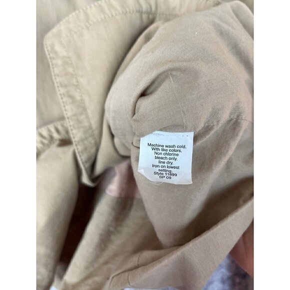 J. Crew Jacket Womens Sz 4 Khaki Pea Coat Double Breasted Cotton Stretch Preppy - Picture 4 of 12